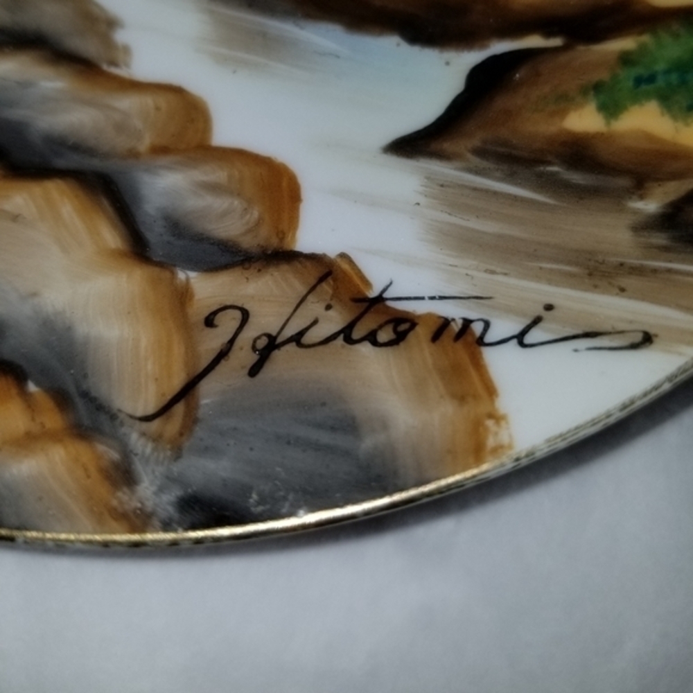 Vintage set Japanese signed‎ Hitomi hanging plates - Picture 5 of 8